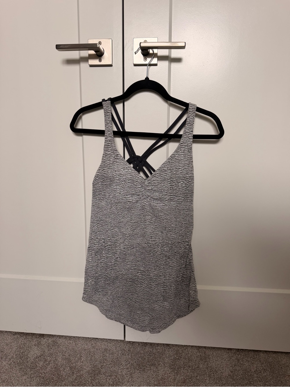 lululemon athletica Gray Strappy V-Neck Tank